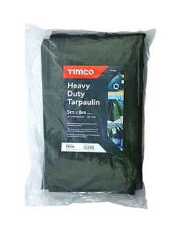 Timco Heavy Duty Tarpaulin Green - 5 X 8M