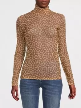 Aligne Gamball Printed Mesh Top - Toffee Daisy