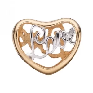 Ladies Christina Gold Plated Sterling Silver Love Bead Charm