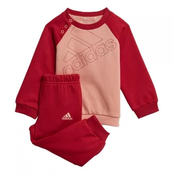 adidas Essentials Logo Sweatshirt and Pants (Gende - Ambient Blush / Team Victory R