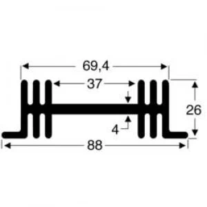 Heat sink 3.8 CW L x W x H 50 x 88 x 26mm Fischer Elektroni