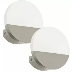 2 pack Wall Light Colour Satin Nickel Shade Satined Plastic LED 1x4.5W Included