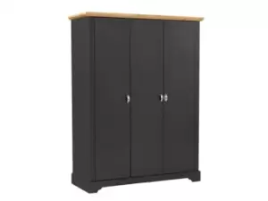 Seconique Toledo Grey and Oak 3 Door Triple Wardrobe