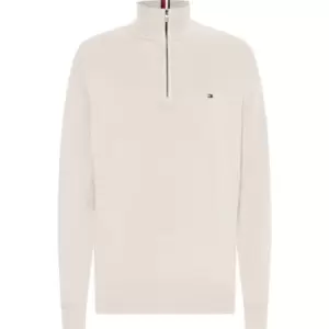 Tommy Hilfiger Pima Org Ctn Cashmere Zip Mock - White