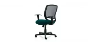 Mave Task Operator Chair Black Mesh With Arms Bespoke Colour Seat Teal