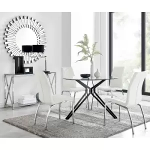 Furniture Box Cascina Dining Table and 4 White Isco Chairs