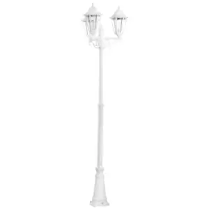 IP44 Outdoor Bollard Light White Aluminium Lantern 3 Arm 60W E27 Tall Lamp Post