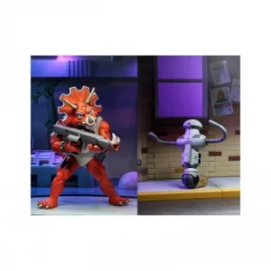 NECA Teenage Mutant Ninja Turtles Cartoon Infantryman and Roadkill Rodney 2 Pack Ultimate 7" Scale Action Figure