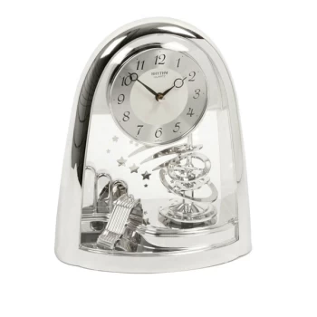 Rhythm Silver Rotating Pendulum Mantel Clock - Space