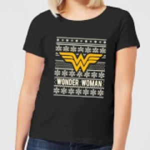 DC Wonder Woman Womens Christmas T-Shirt - Black - XXL