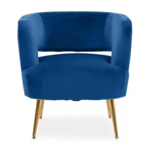 Interiors by PH Boutique Blue Velvet Accent Chair