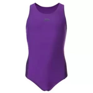 Slazenger Splice Racer Back Swimsuit Junior Girls - Purple