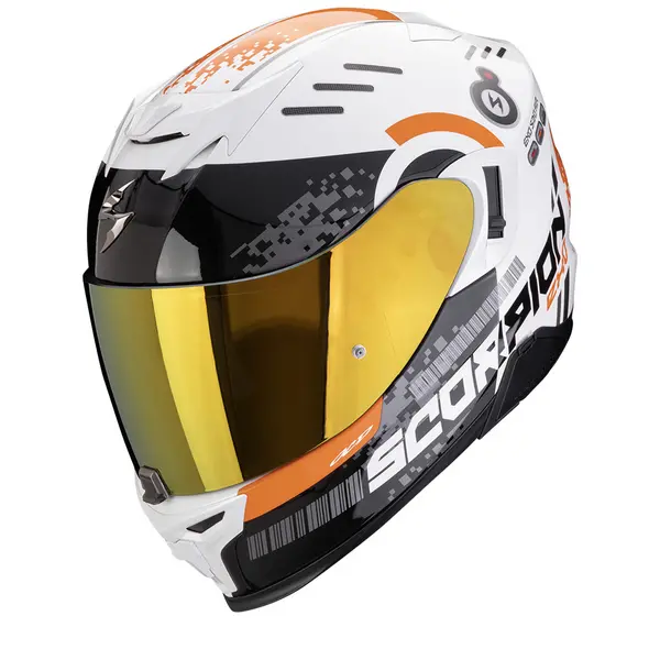 Scorpion EXO-520 Evo Air Titan White-Orange Full Face Helmet M