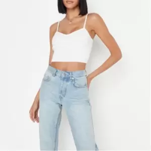 Missguided Strappy Bust Detail Crop Top - White