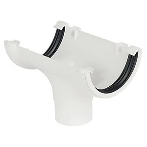 FloPlast RO1W Round Line Gutter Running Outlet - White