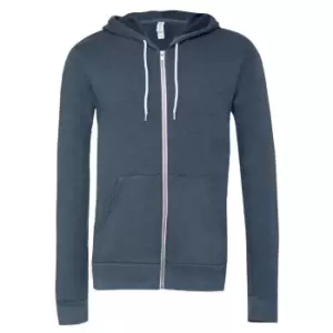 Canvas Unixex Zip-up Polycotton Fleece Hooded Sweatshirt / Hoodie (S) (Heather Navy)