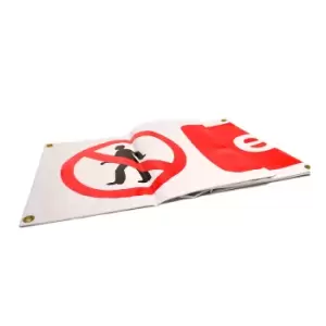 PVC Scaffold Banner with Eyelets - Green & White - Exit Sign with Man - 1200 x 300mm