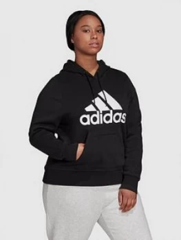 adidas Badge Of Sport Overhead Hoodie - Black, Size 3X, Women