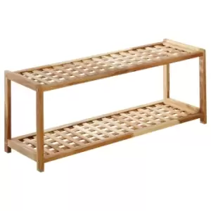 Premier Housewares 2-Tier Shoe Rack - Natural Walnut