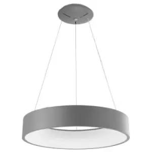 Merano - Banff 60cm Integrated LED Pendant Ceiling Light Grey Aluminium LED 42W 2700Lm 4000K