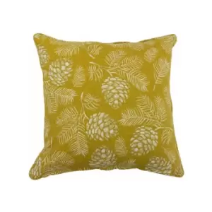 Furn Irwin Woodland Print Cushion Cover, Mustard, 45 x 45 Cm