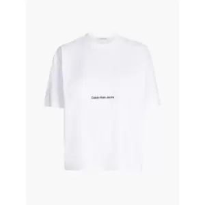 Calvin Klein Jeans Institutional Boyfriend T-Shirt Womens - White