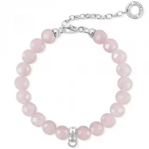 THOMAS SABO Pink Rose Quartz Charm Club Bracelet X0227-034-9