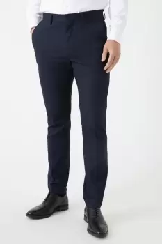 Mens Slim Fit Navy Fine Stripe Trousers