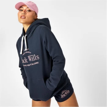 Jack Wills Hunston Graphic Logo Hoodie - Navy