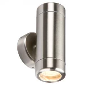 KnightsBridge Fixed IP65 Stainless Steel Indoor Outdoor Double Wall Light