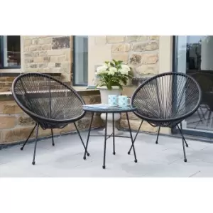 Rio 2 Seater Garden Bistro Set - Black