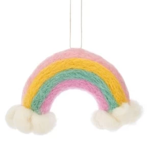 Sass & Belle Rainbow And Clouds Felt Hanging Decoration