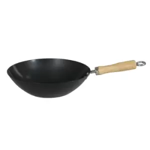 Dexam 30cm Standard Gauge Non Stick Carbon Steel Wok Black