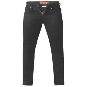 Duke Mens Claude Stretch Tapered Jeans (50XL) (Black)