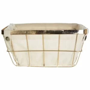 Premier Housewares Gold Finished Iron Wire Storage Basket, Gold