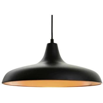 Firstlight Curtis - 1 Light Dome Ceiling Pendant Black, E27