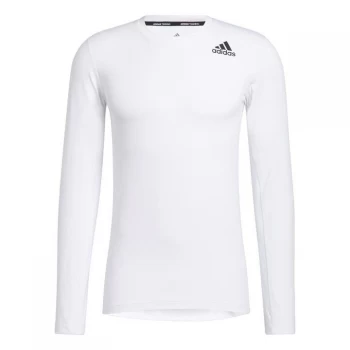 adidas Techfit Compression Long-Sleeve Top Mens - White