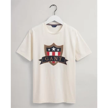 Gant Banner Shield T Shirt Junior - Cream 130