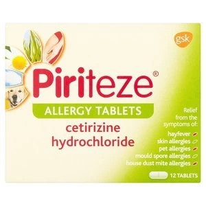 Piriteze Hayfever and Allergy Cetirizine Tablets 12s