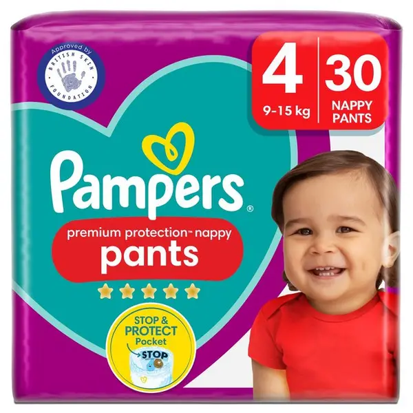 Pampers Premium Protection Nappy Pants Size 4 30 Nappies