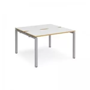 Adapt back to back desks 1200mm x 1200mm - silver frame and white top