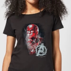 Avengers Endgame Captain America Brushed Womens T-Shirt - Black - XL