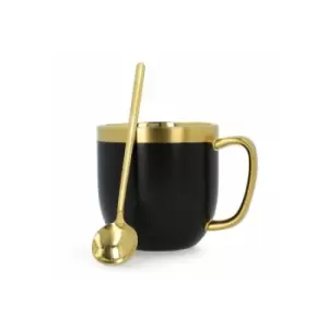 Homla - Cup with a spoon sinnes Black, 280 ml