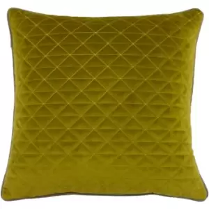 Quartz Quilted Cushion Moss Green/Taupe - Moss Green/Taupe - Paoletti