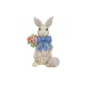 Bunny with Bow and Flowers Mini Figurine