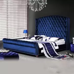 Rosio Bed Single Plush Velvet Blue