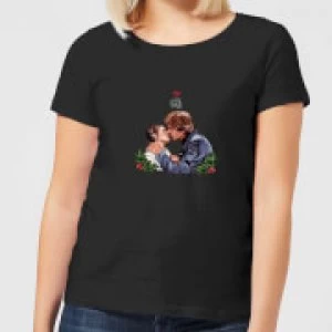 Star Wars Mistletoe Kiss Womens Christmas T-Shirt - Black - 5XL