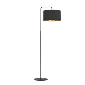 Emibig Hilde Black Floor Lamp with Shade with Black Fabric Shades, 1x E27