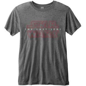 Star Wars - Episode VIII The Last Jedi Logo Unisex Small T-Shirt - Grey