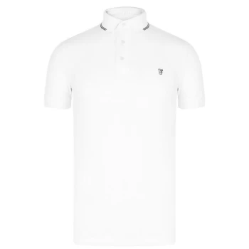 French Connection Logo Tipping Polo Shirt - White